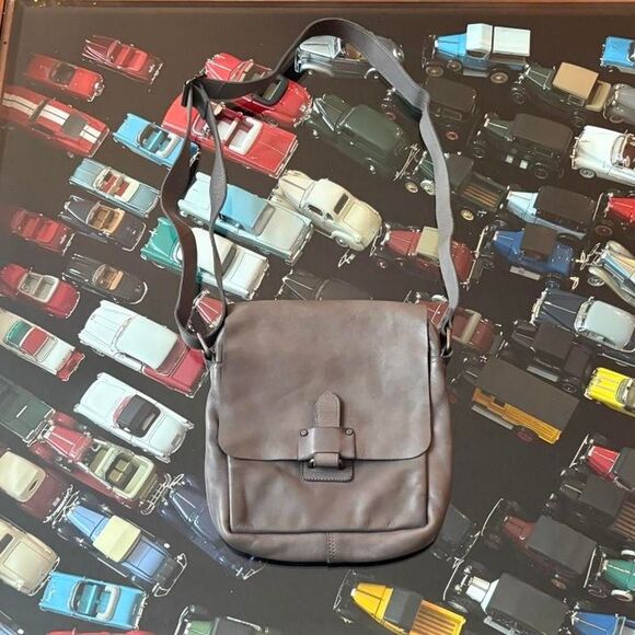 Habour 2nd Grey Crossbody Leather Purse Bag Satchel Grunge Suede - Picture 3 of 6